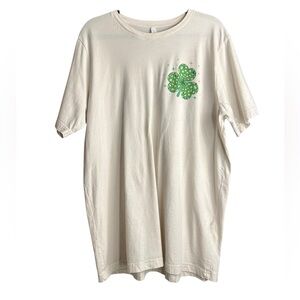 Bella Canvas Cream and Green Shamrock Tee